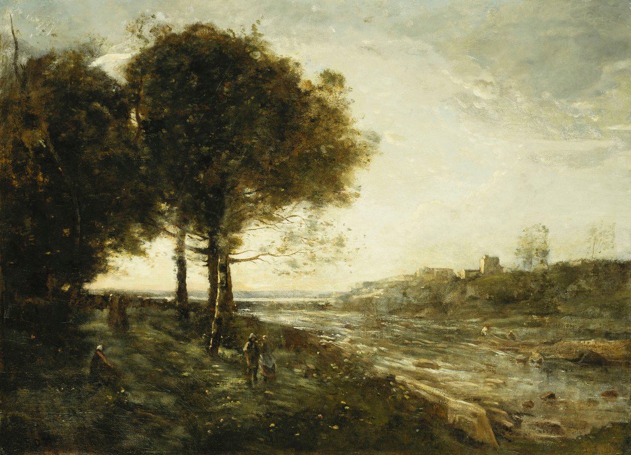 Ein Fluss in der Romagna von Jean Baptiste Camille Corot