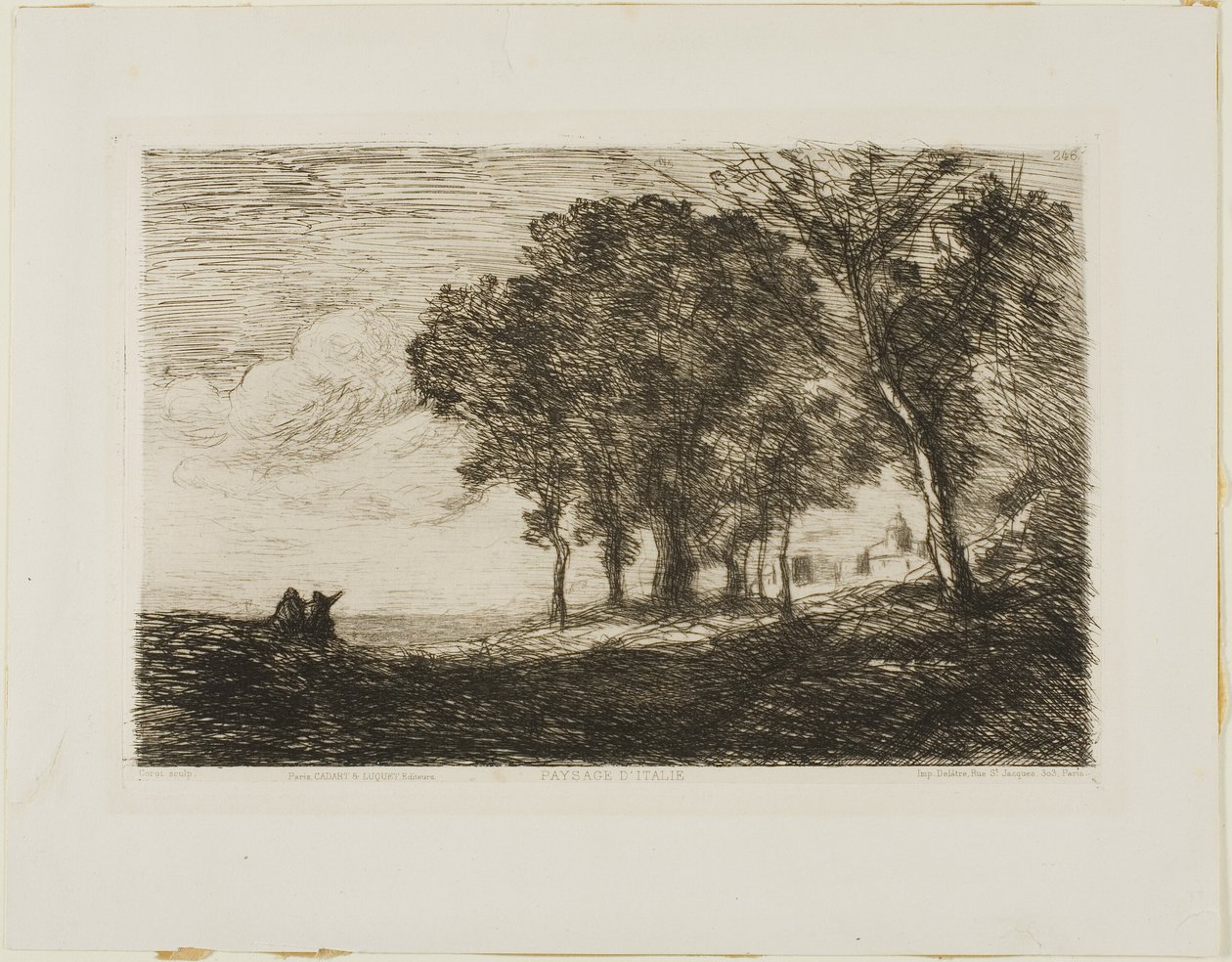 Italienische Landschaft von Jean Baptiste Camille Corot
