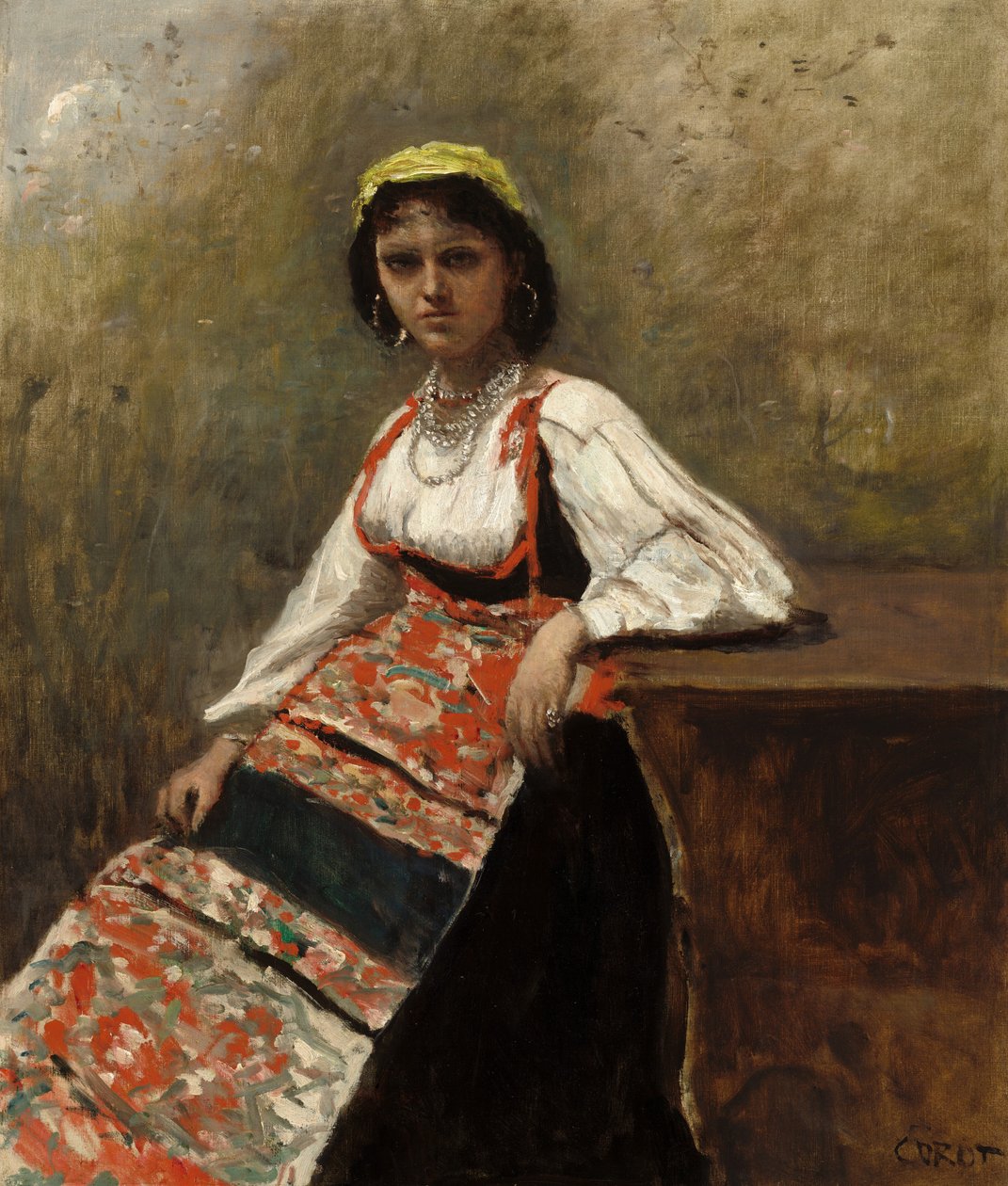Italienische Frau (La Morieri) von Jean Baptiste Camille Corot