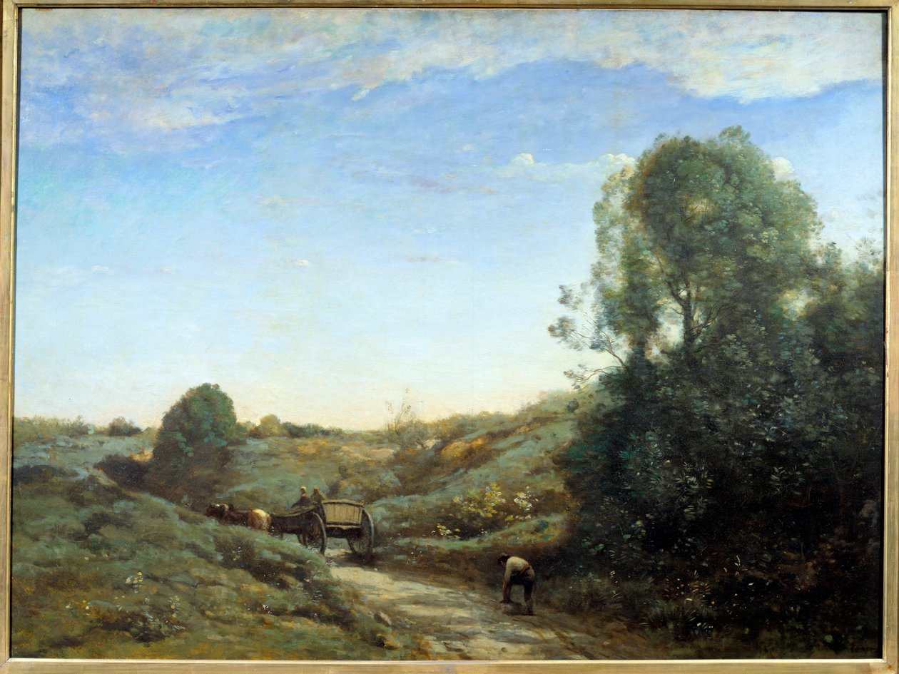 La Charrette - Erinnerung an Marcoussis (bei Montlhery) von Jean Baptiste Camille Corot