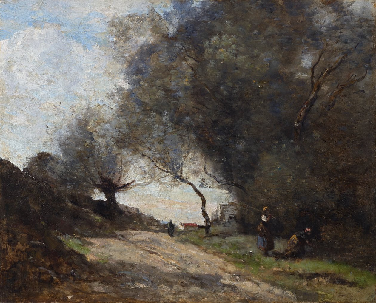 Die Ernte am Wegesrand von Jean Baptiste Camille Corot