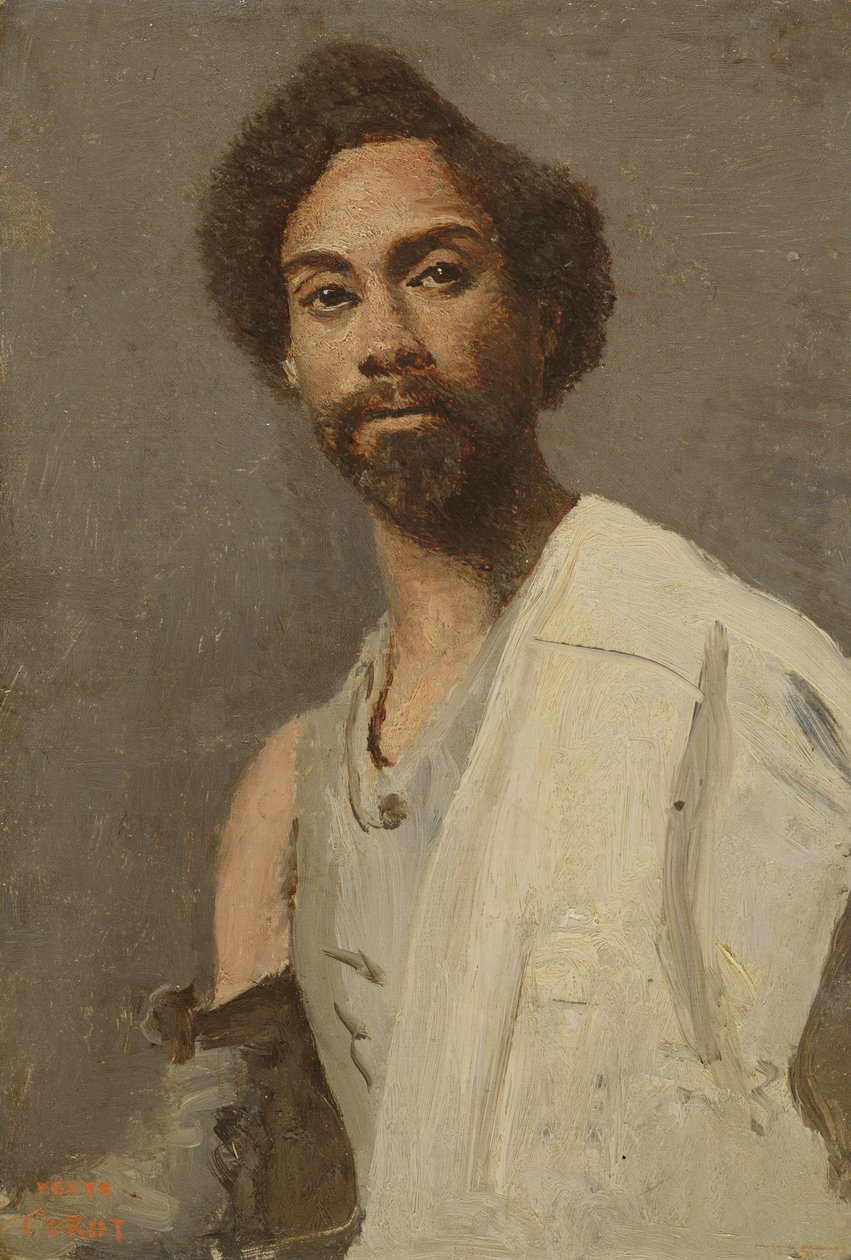 Porträt eines abessinischen Mannes von Jean Baptiste Camille Corot