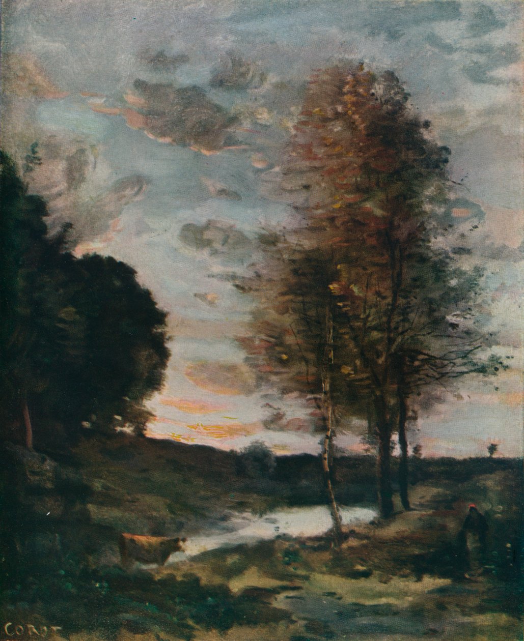 Soleil Couchant, ca. 1910 von Jean Baptiste Camille Corot