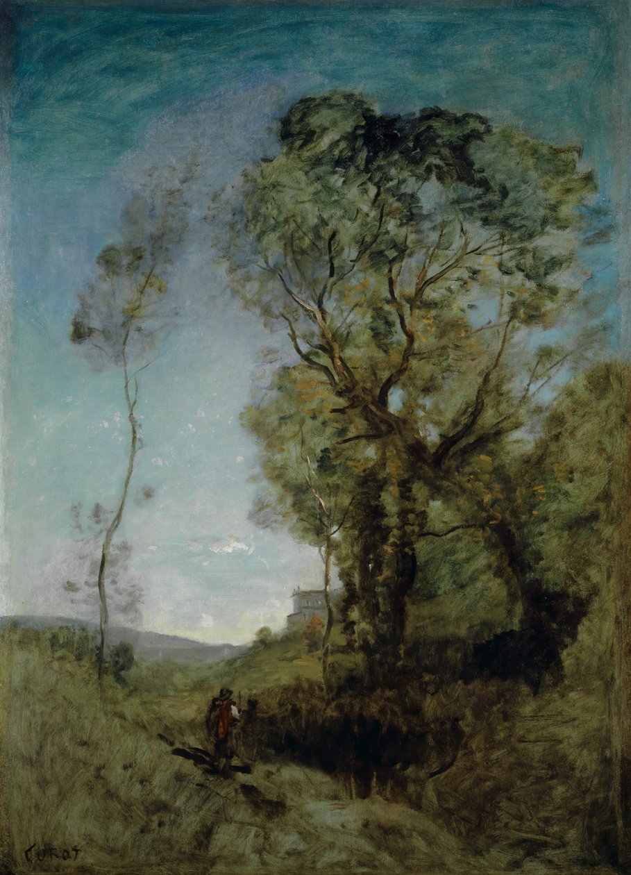 Die italienische Villa hinter den Kiefern, 1855-65 von Jean Baptiste Camille Corot