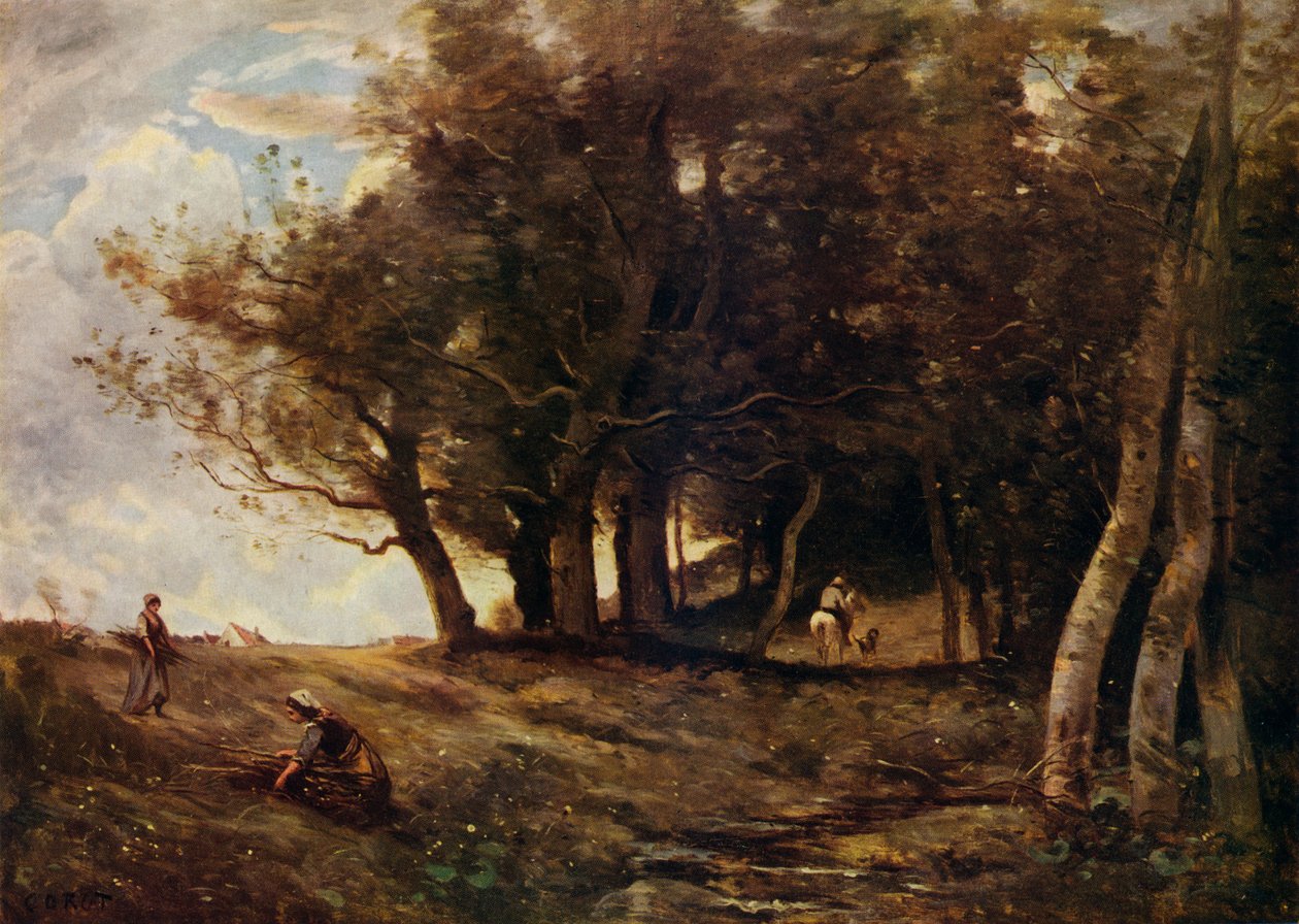 Die Holzsammler, ca. 1843 von Jean Baptiste Camille Corot
