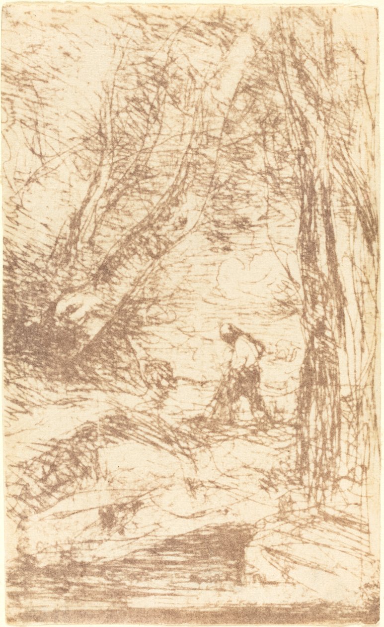 Der Holzfäller von Rembrandt von Jean Baptiste Camille Corot