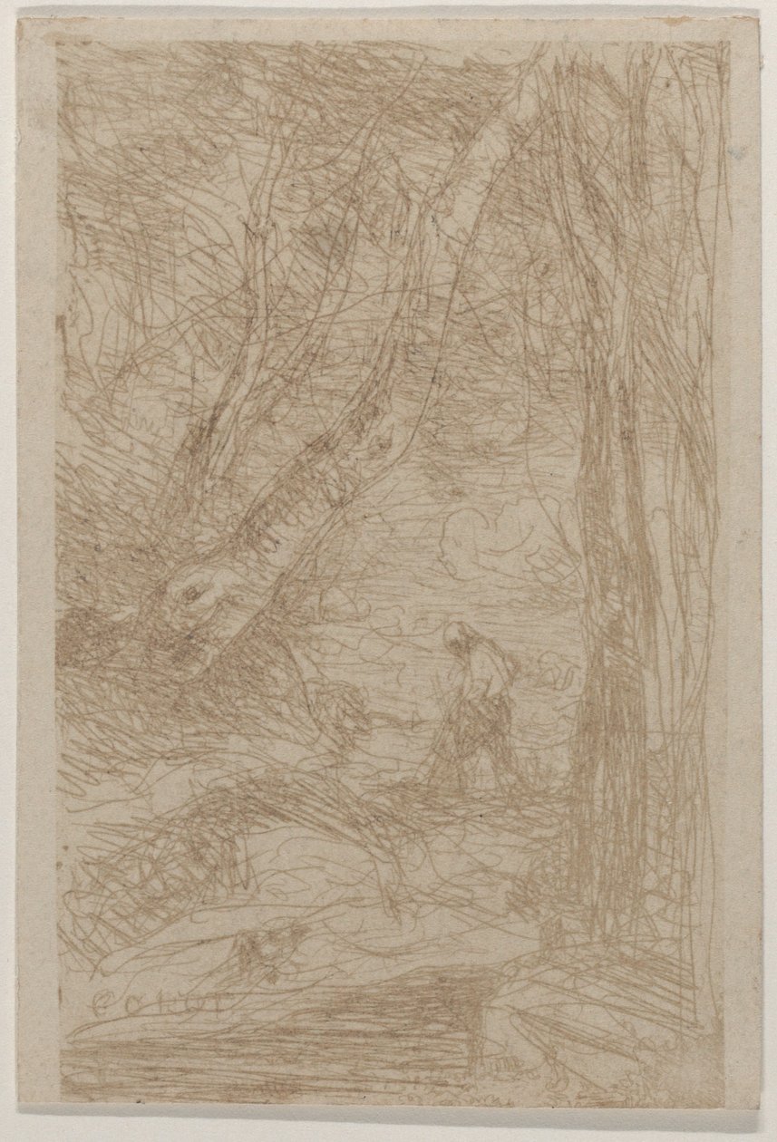 Der Holzfäller von Rembrandt Le Bûcheron de Rembrandt, Mai 1853 von Jean Baptiste Camille Corot