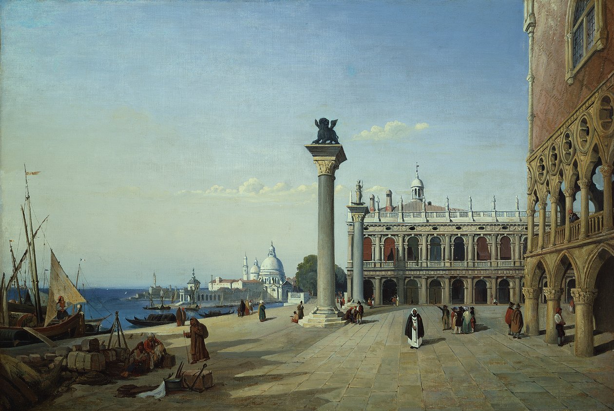 Blick auf Venedig: Die Piazzetta vom Riva degli Schiavoni aus gesehen von Jean Baptiste Camille Corot
