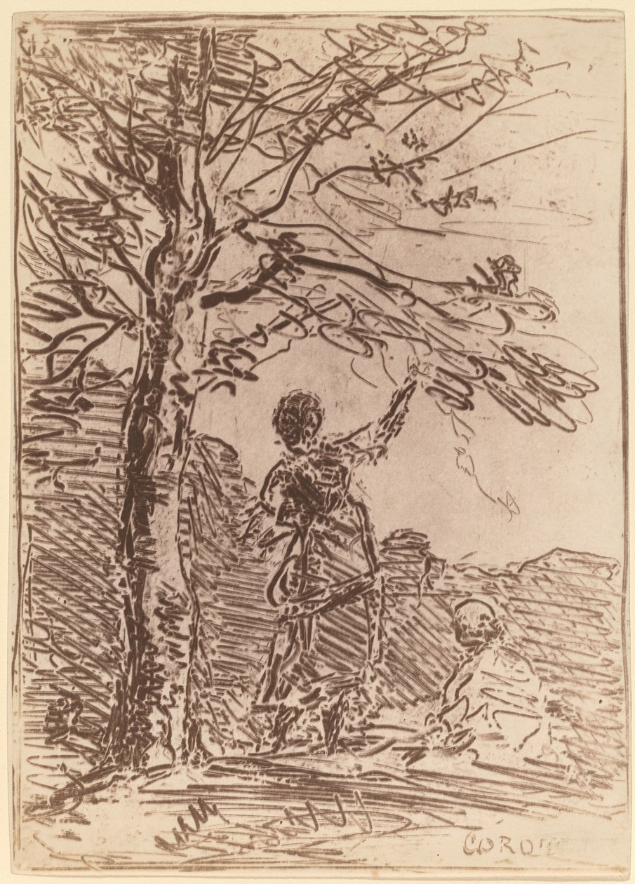 Junge Frau und Tod La Jeune Fille et la Mort, 1854 von Jean Baptiste Camille Corot