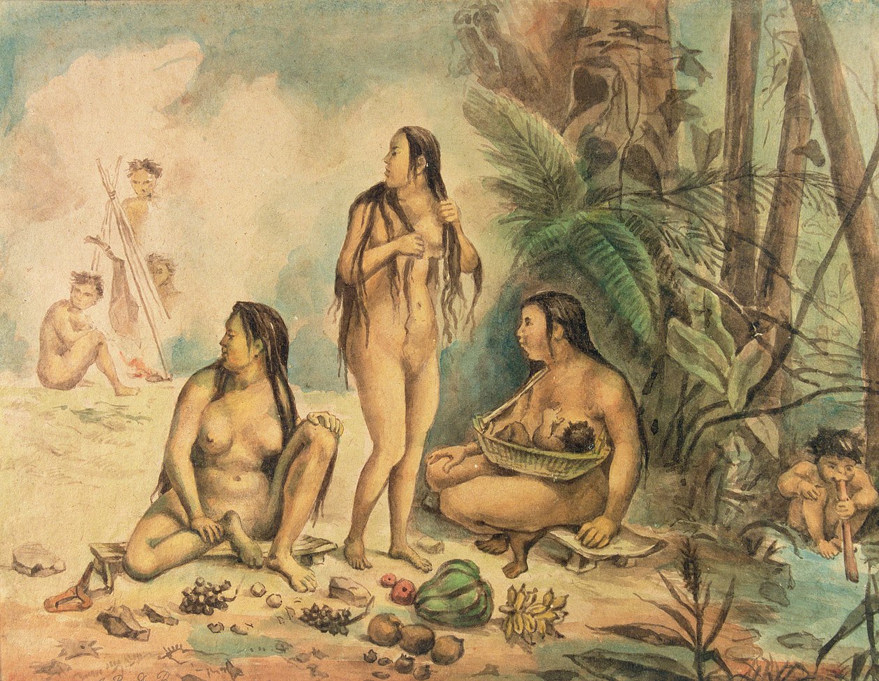 Indigene Bevölkerung von Cantagalo (ca. 1826) von Jean Baptiste Debret