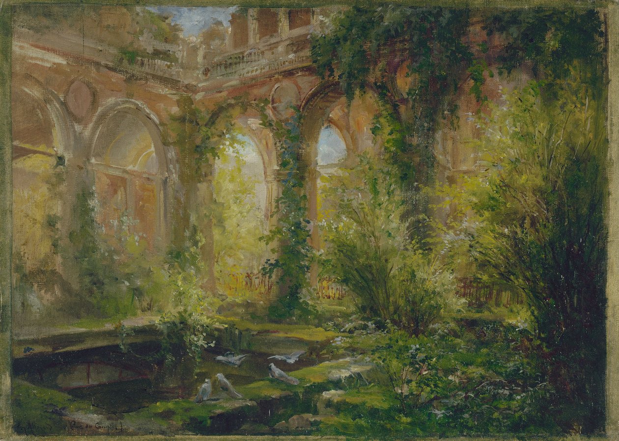Ruinen der Cour des Comptes: der Festsaal, ca. 1875 von Jean Baptiste Edmond Allouard