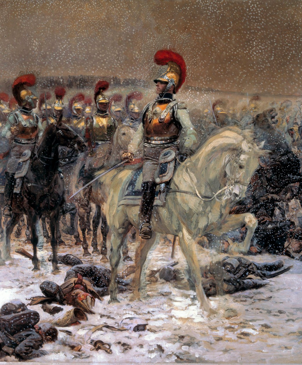 Russlandfeldzug 1812: „Vor dem Angriff, die Karabiniers in Winkowo“ von Jean Baptiste Edouard Detaille