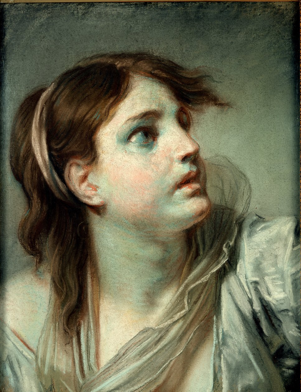 Kopf eines jungen Mädchens von Jean Baptiste Greuze