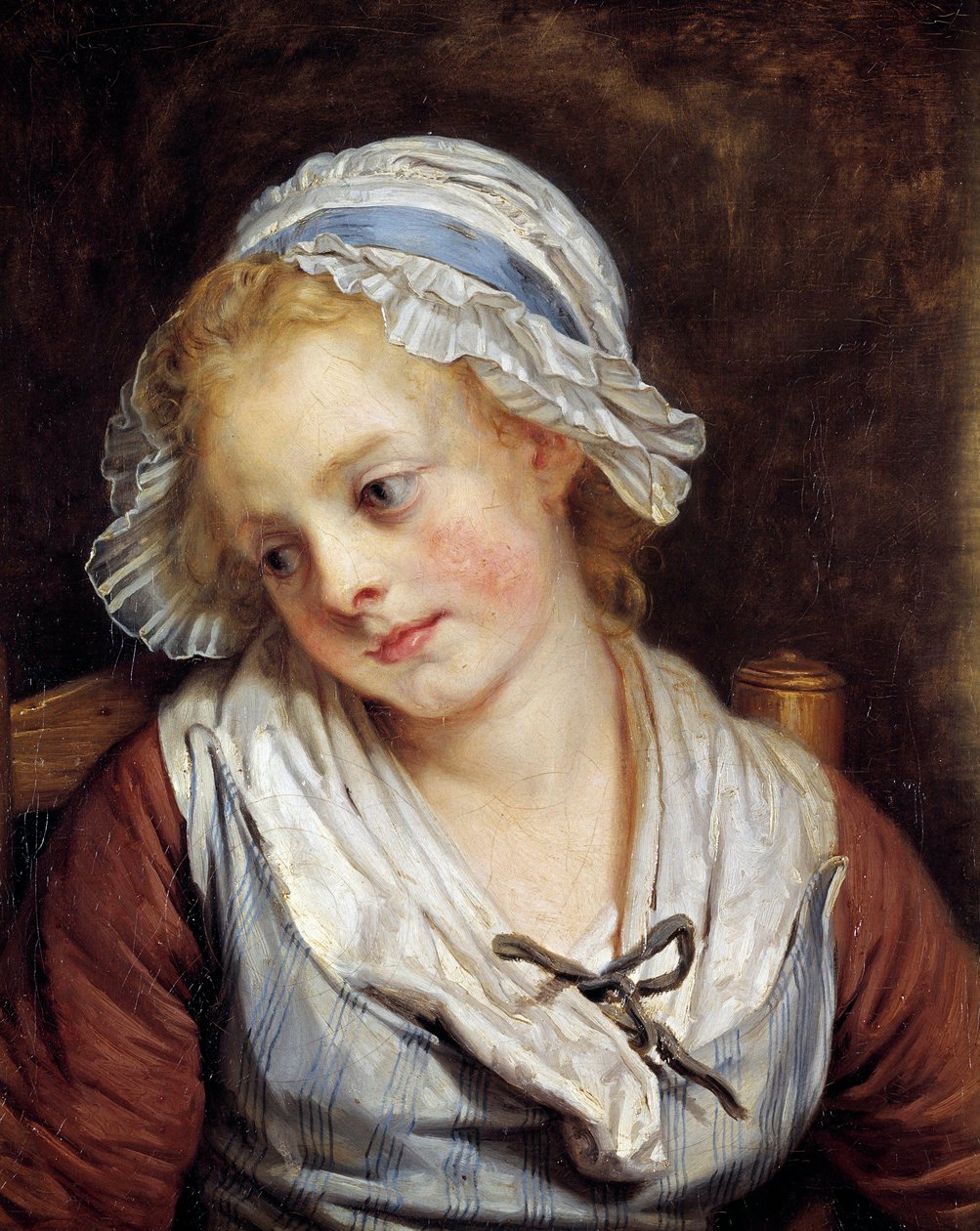 Porträt eines Mädchens. Gemälde von Jean-Baptiste Greuze (1725-1805). 1765. Maße: 0,45x0,37 m. Chantilly, Musée Condé von Jean Baptiste Greuze