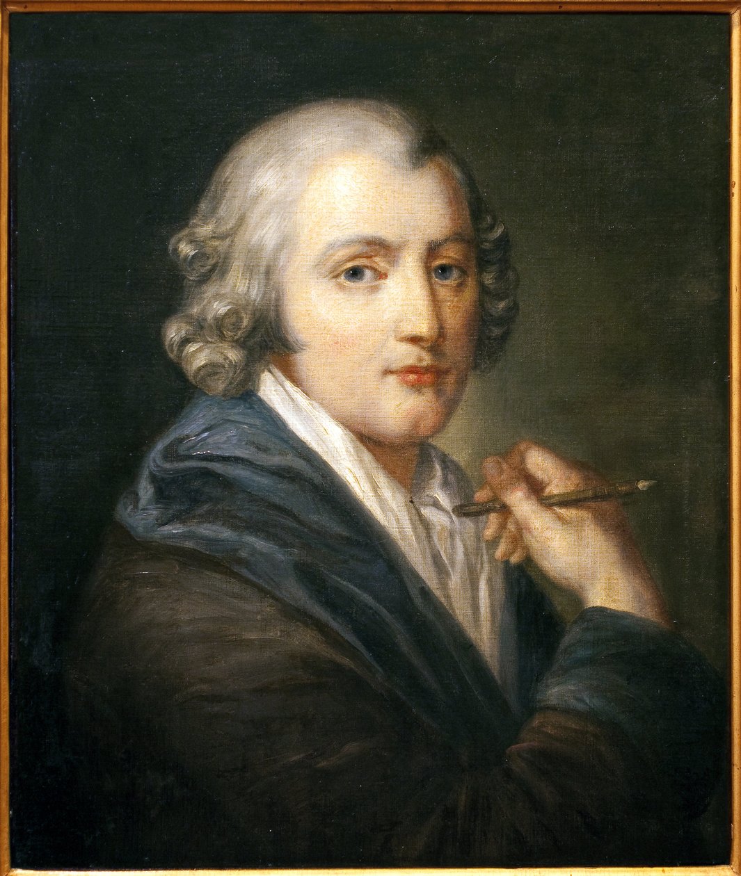 Selbstporträt. Gemälde von Jean Baptiste Greuze (1725-1805), Öl auf Leinwand, um 1755. Französische Kunst des 18. Jahrhunderts. Hôtel-Dieu, Musée Greuze, Tournus. von Jean Baptiste Greuze