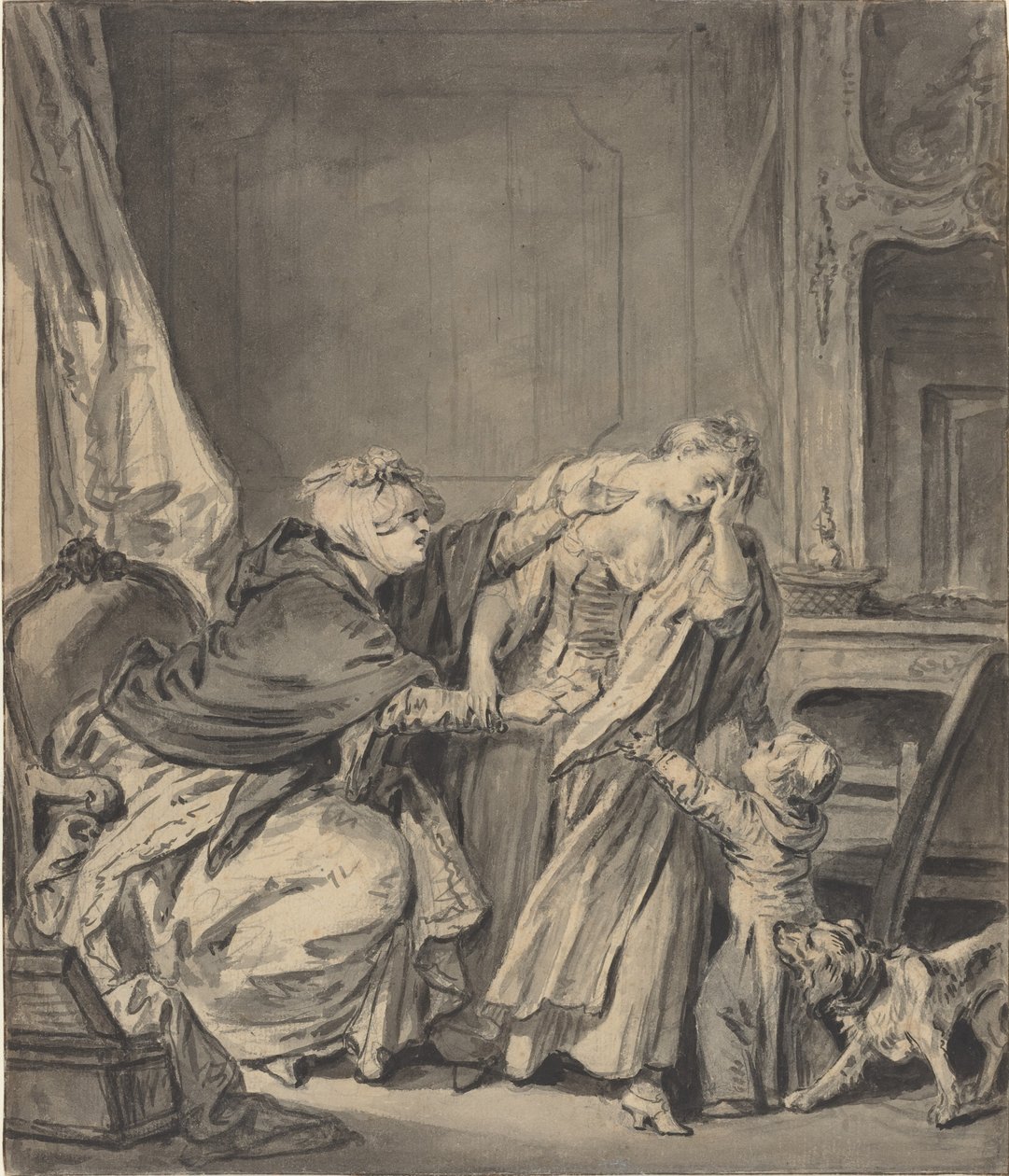 Die wütende Mutter von Jean Baptiste Greuze