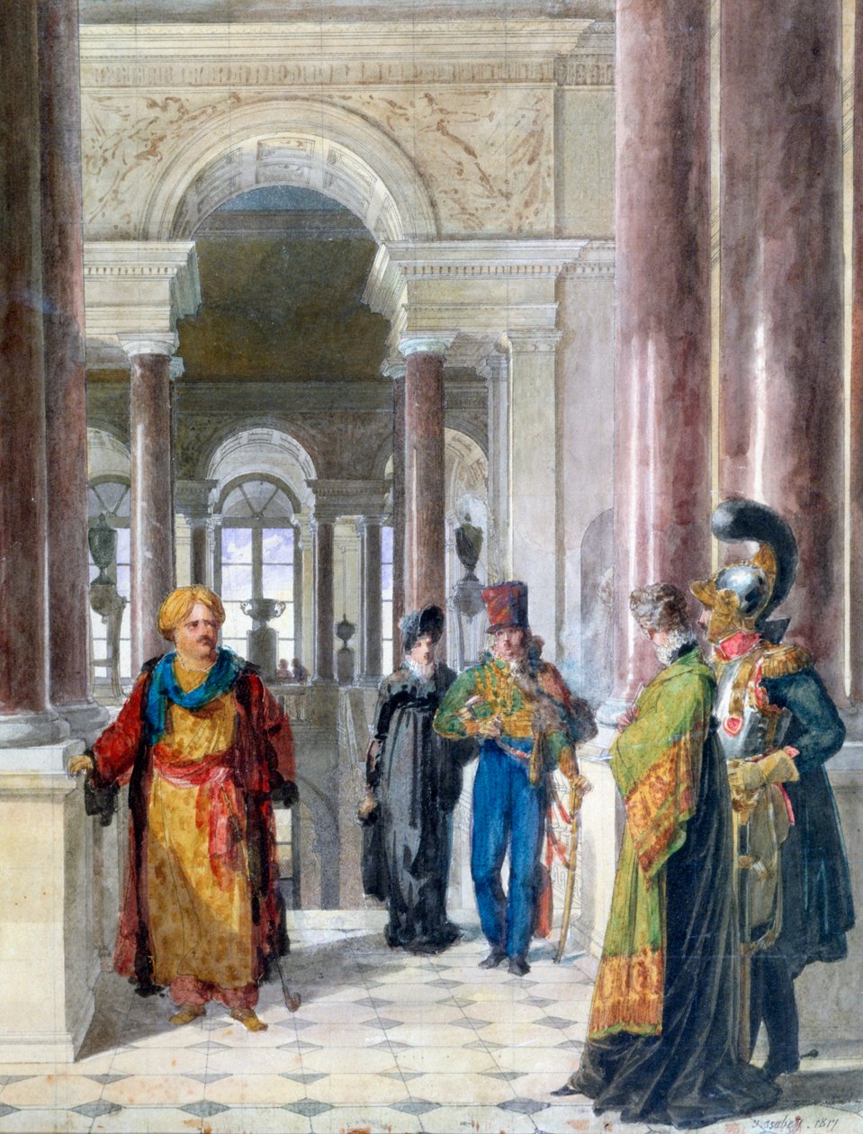 Das Museum erkunden, 1817 von Jean Baptiste Isabey