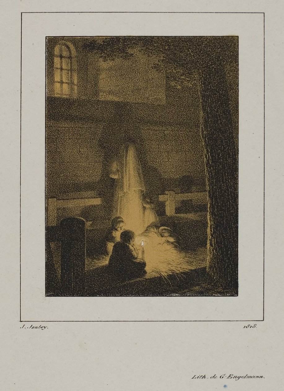 Gruppe von Kindern um eine Kerze von Jean Baptiste Isabey