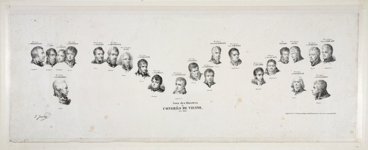 Noms des Ministres du Congres de Vienne, en 1815, veröffentlicht 1815 von Jean Baptiste Isabey
