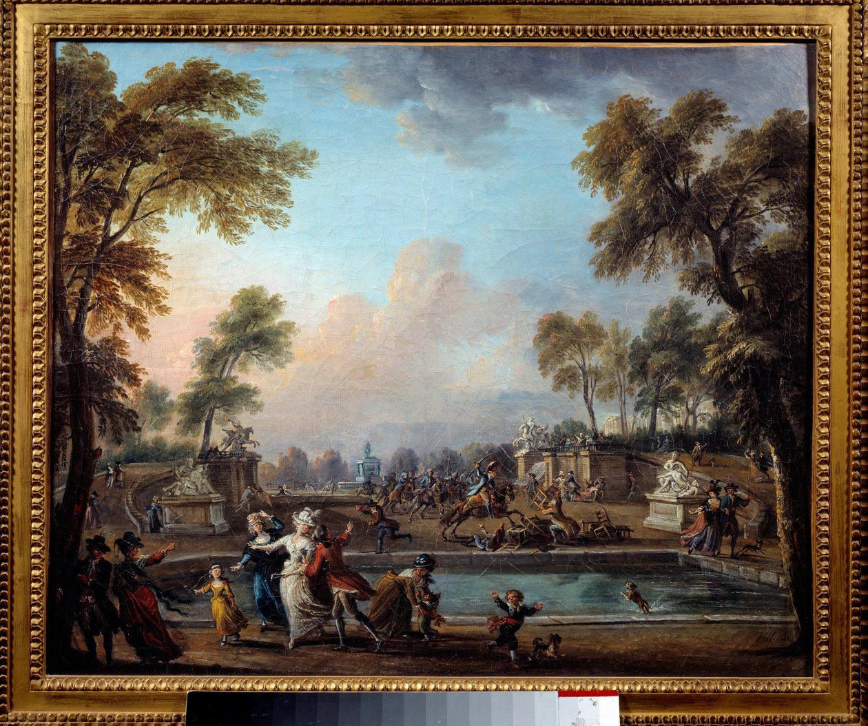 Der Angriff des Prinzen von Lambesc im Jardin des Tuileries am 12. Juli von Jean Baptiste Lallemand