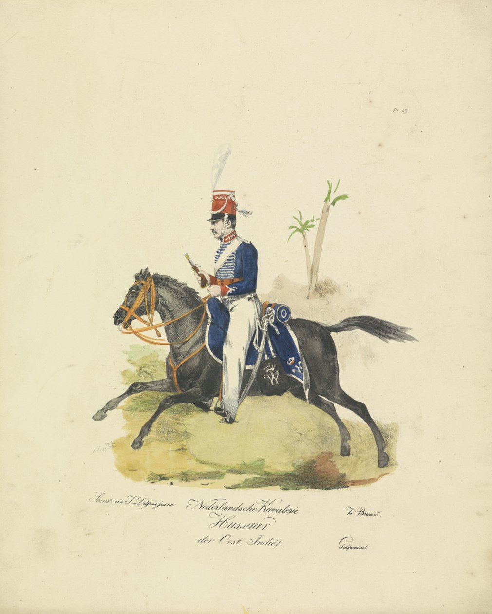 Husar der niederländisch-indischen Armee, 1820-1825 von Jean Baptiste Madou