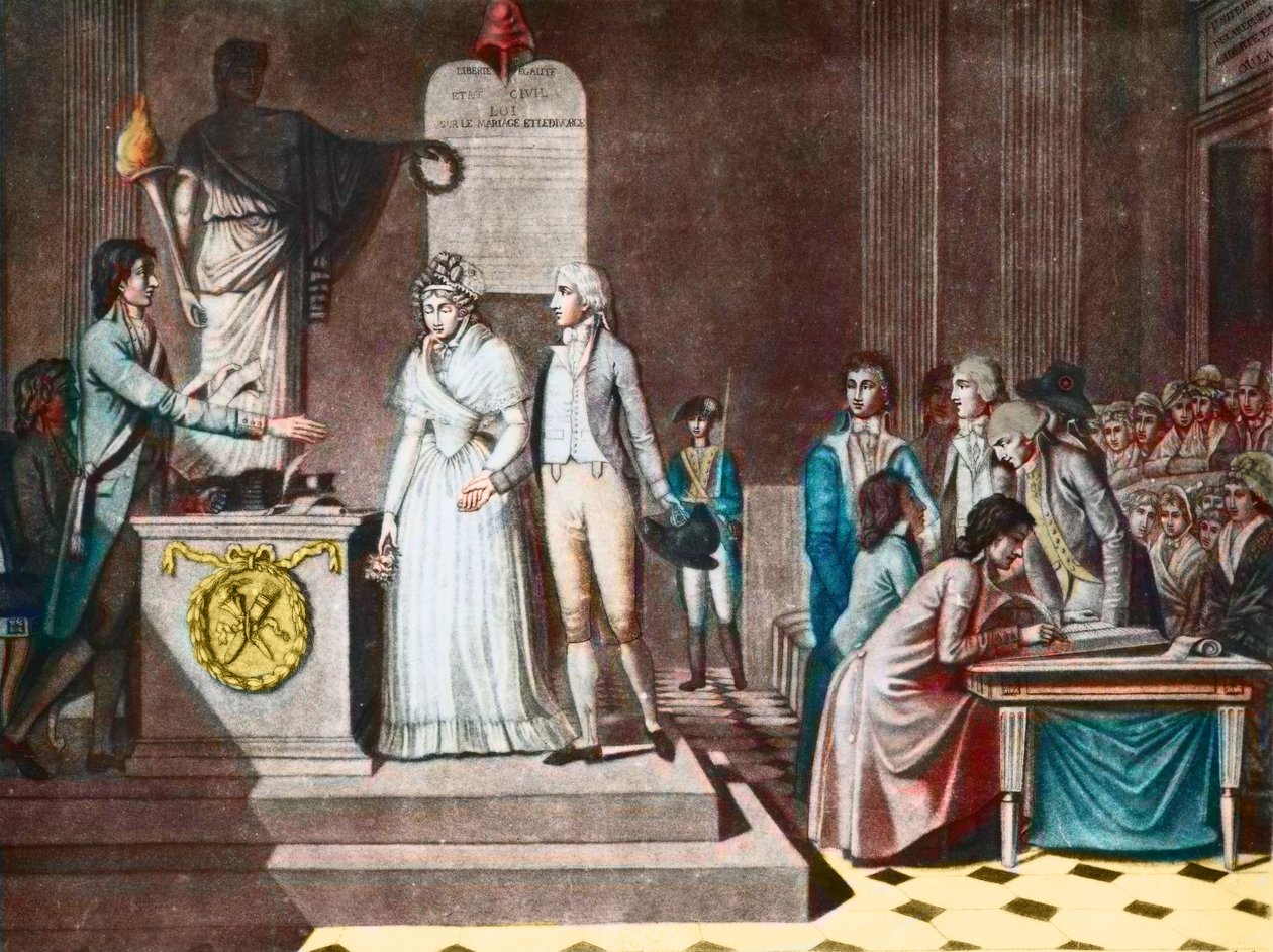 Die republikanische Ehe (nach der Aquatinta von Jean-Baptiste Mallet) von Jean Baptiste Mallet