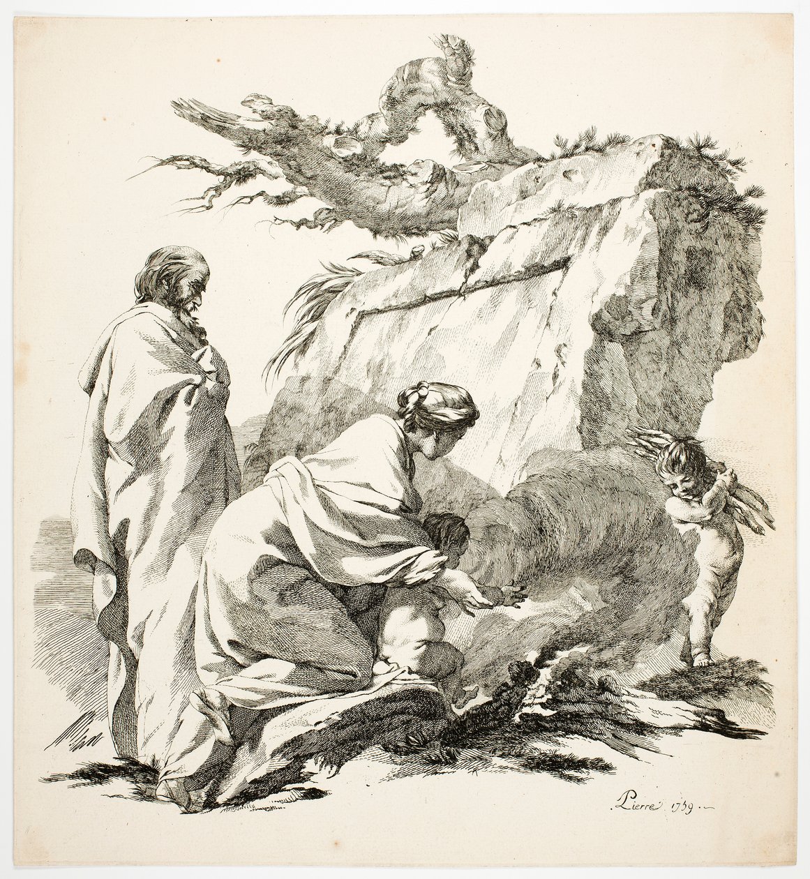 Die Flucht nach Ägypten von Jean Baptiste Marie Pierre