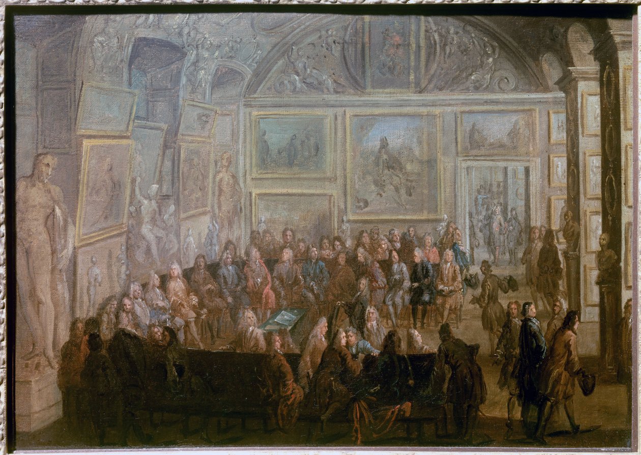 Treffen der Akademie für Malerei und Bildhauerei im Salon de Diane im Louvre von Jean Baptiste Martin