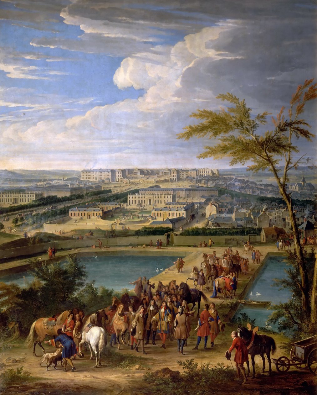 Ansicht der Stadt und des Palastes von Versailles, gesehen vom Montbauron-Hügel von Jean Baptiste Martin