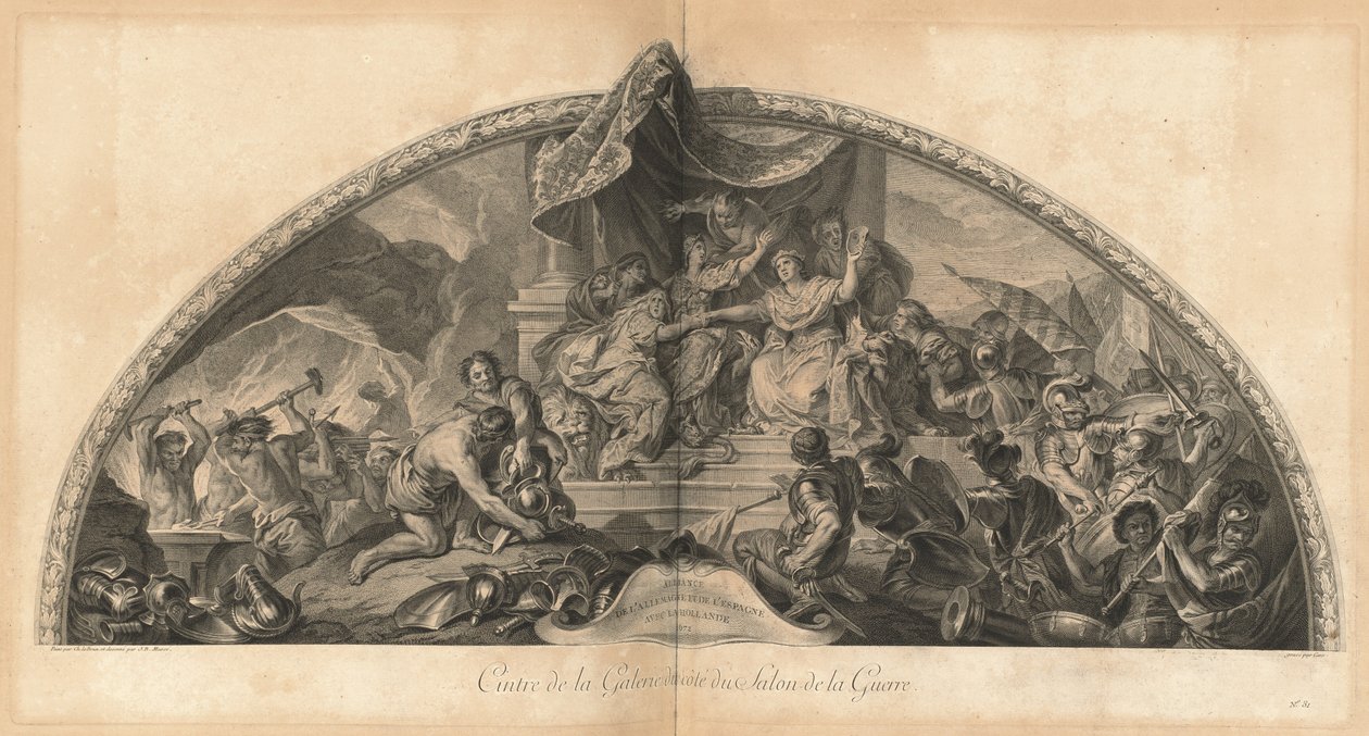 Allianz von Deutschland und Spanien mit Holland 1672, Zentrum der Galerie neben dem Salon des Krieges von Jean Baptiste Masse