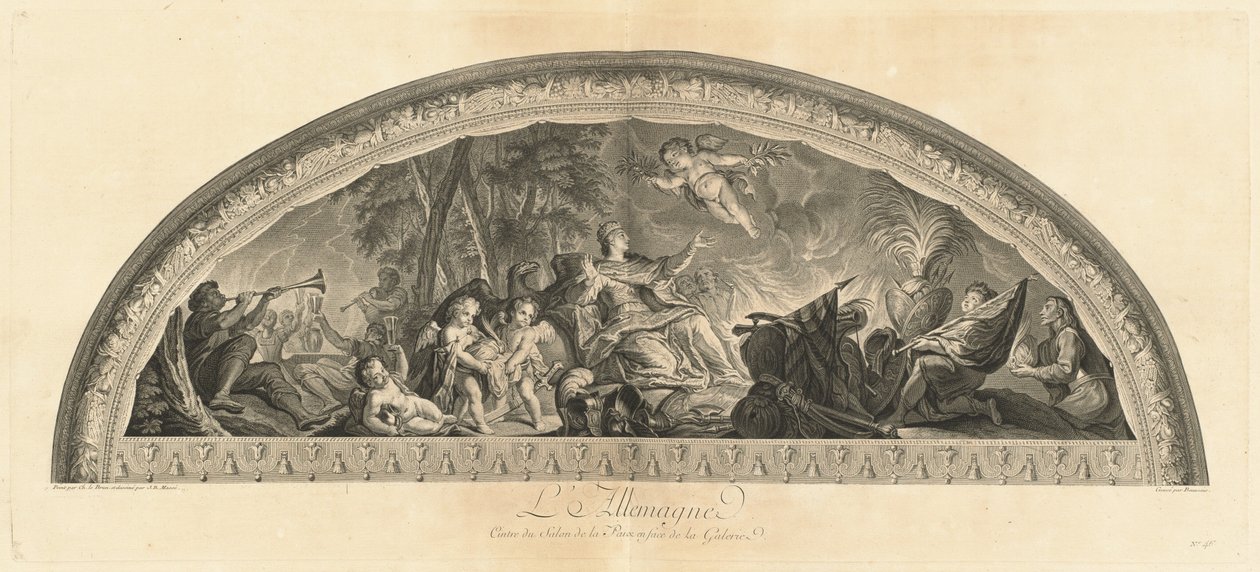 Deutschland, Zentrum des Salons des Friedens gegenüber der Galerie [pl. 46] von Jean Baptiste Masse