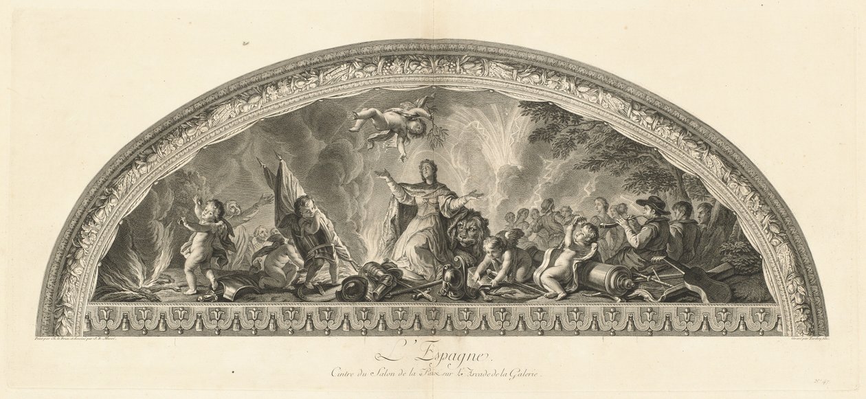 Spanien, Zentrum des Salons des Friedens in der Galeriearkade (Tafel 47) von Jean Baptiste Masse