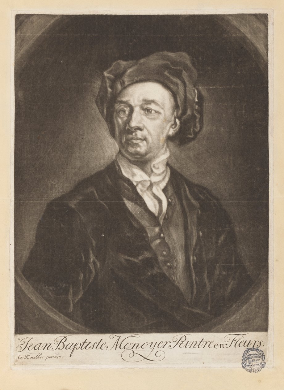Porträt von Monnoyer aus "Le Livre de toutes sortes de fleurs d
