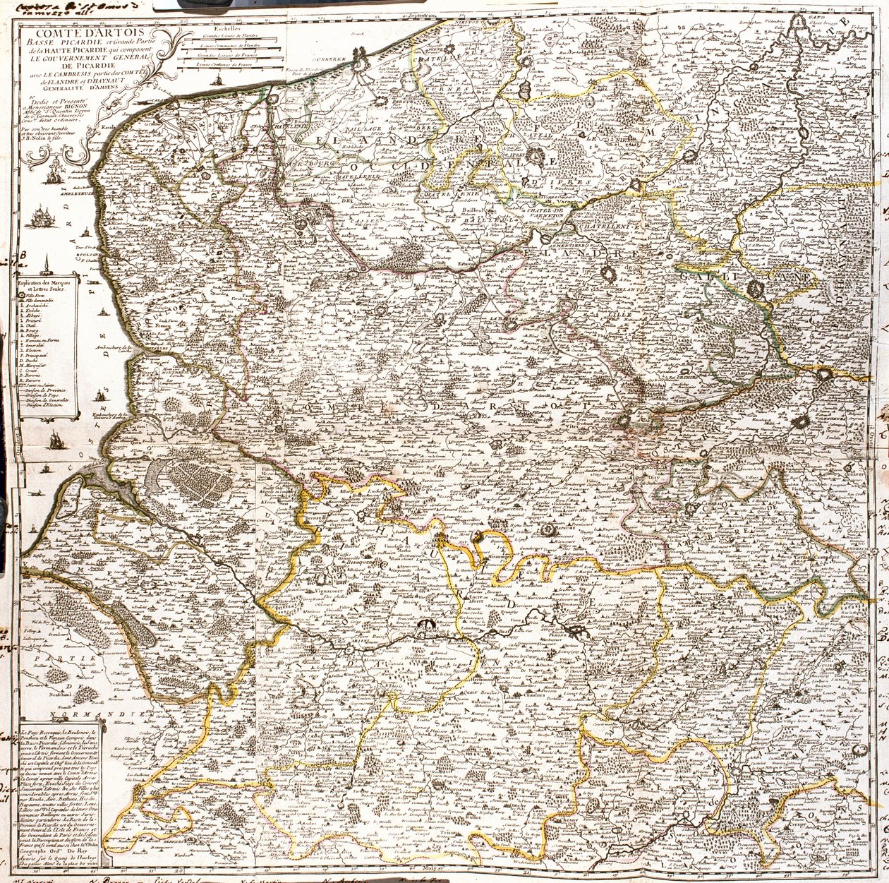 Karte von Artois (Frankreich) und Flandern (Belgien, Niederlande) (Gravur) von Jean Baptiste Nolin