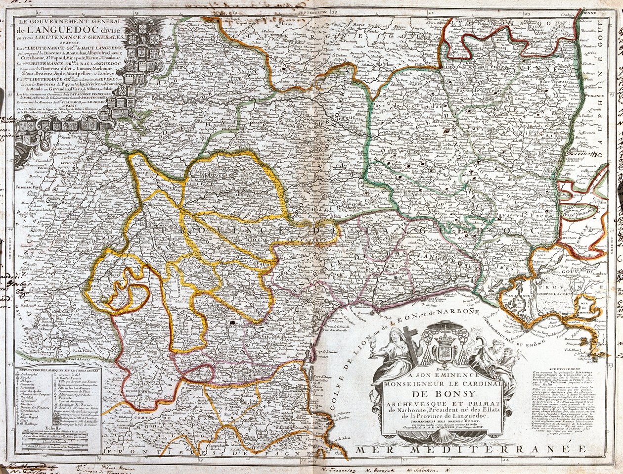 Karte von Languedoc (Südfrankreich) (Gravur) von Jean Baptiste Nolin