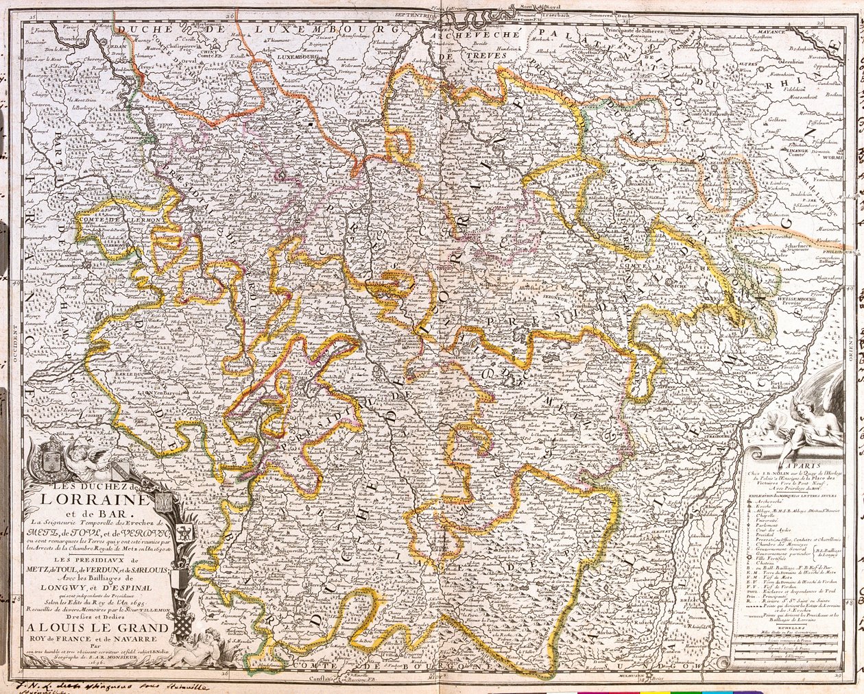 Karte der Provinz Lothringen (Frankreich) von Jean Baptiste Nolin
