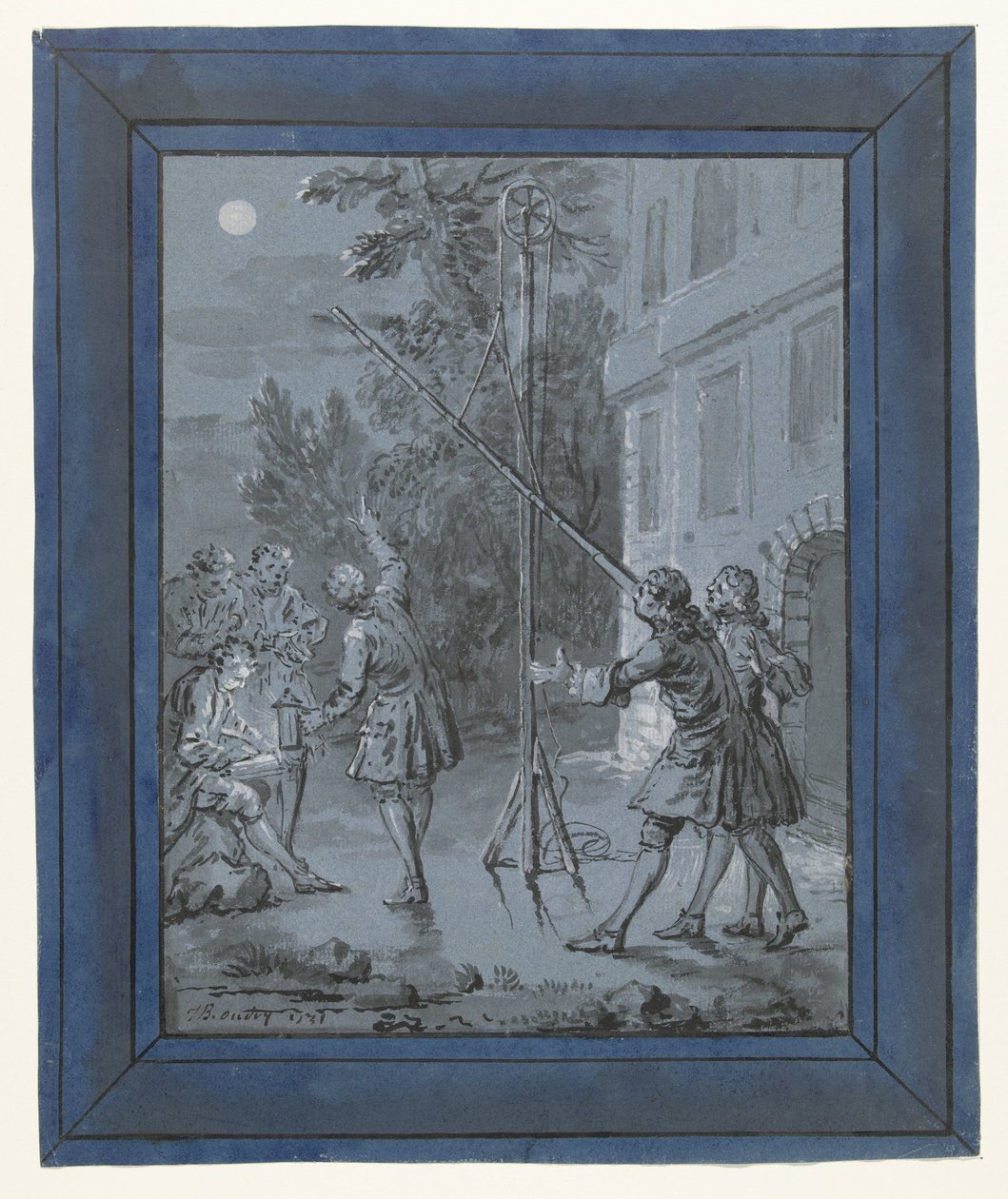 Ein Tier im Mond (Illustrationen für Fabeln von Jean de La Fontaine) von Jean Baptiste Oudry