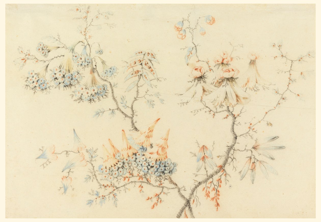 Blühende Zweige, 1775–1800 von Jean Baptiste Pillement