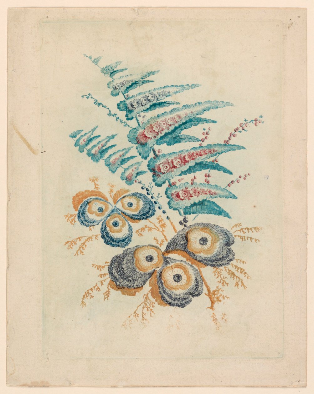 Fantastisches Blumenmotiv aus Nouvelle Suitte de Cahiers de Fleurs Idéales von Jean Baptiste Pillement