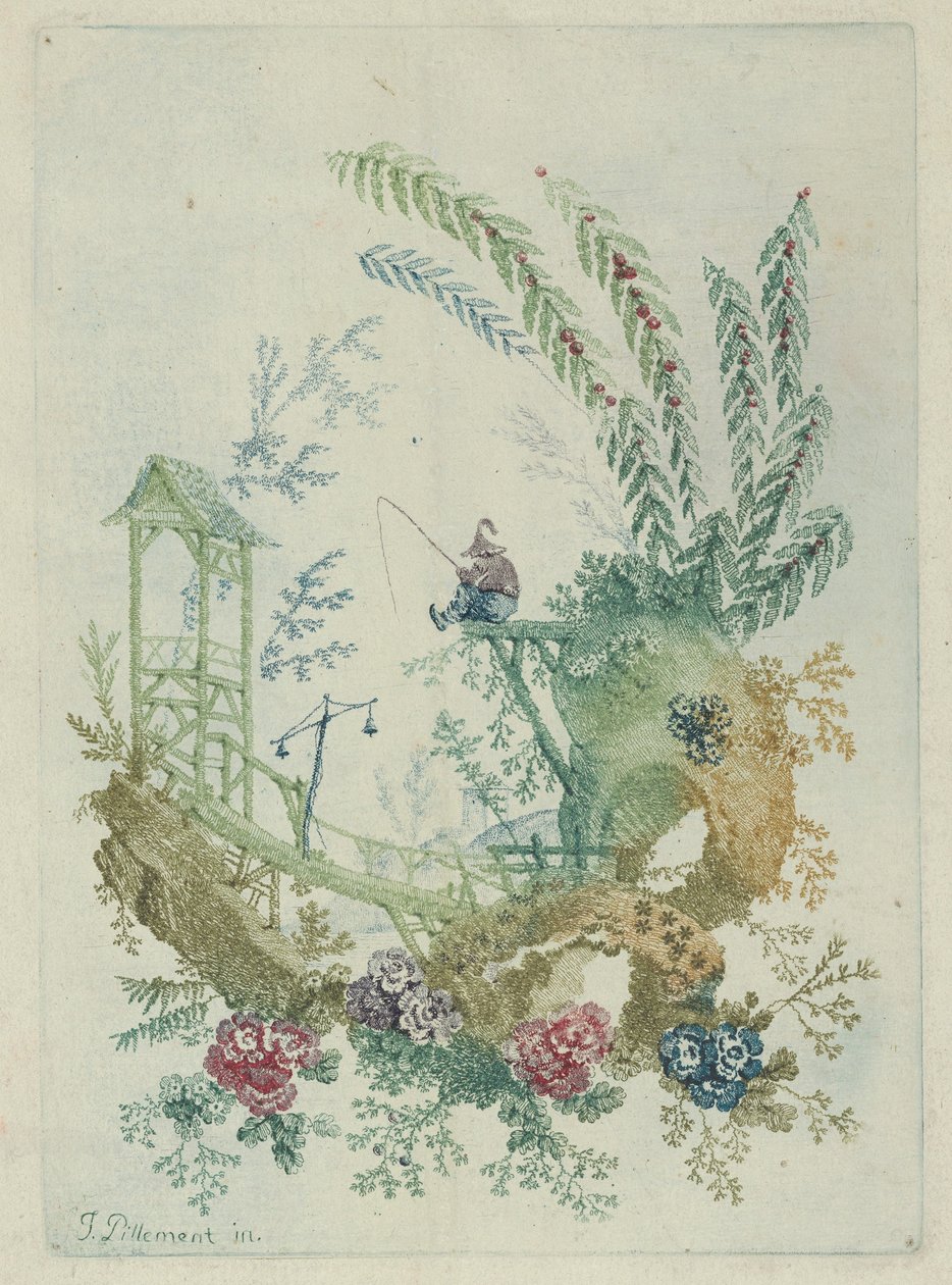 Ornamentdesign aus Nouvelle Suite de Cahiers de Dessins Chinois, 1790er Jahre von Jean Baptiste Pillement