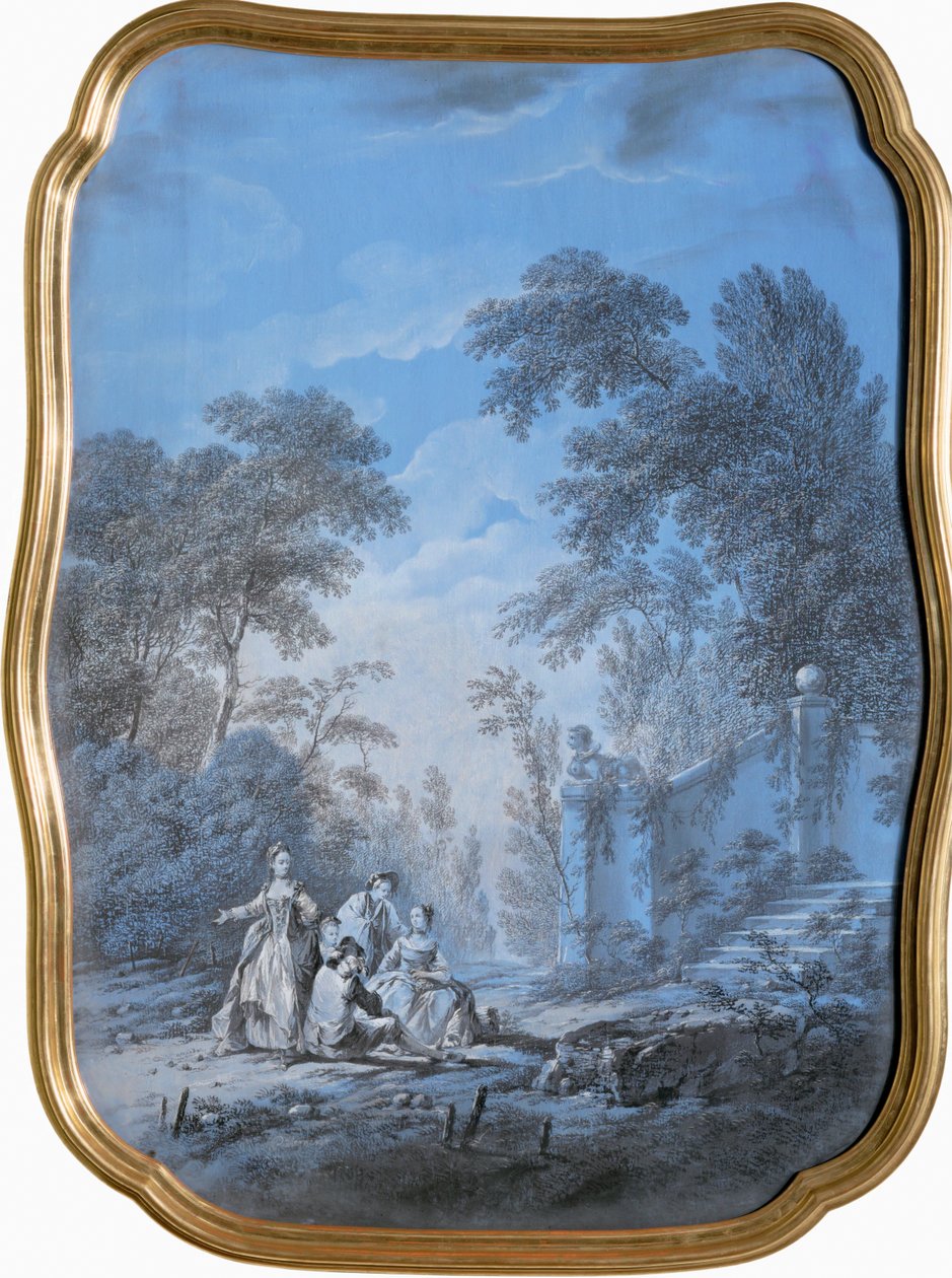 Parklandschaft mit eleganter Gesellschaft von Jean Baptiste Pillement