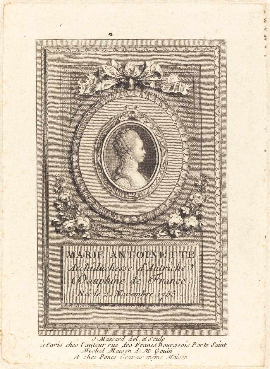 Marie-Antoinette von Jean Baptiste Raphael Urbain Massard