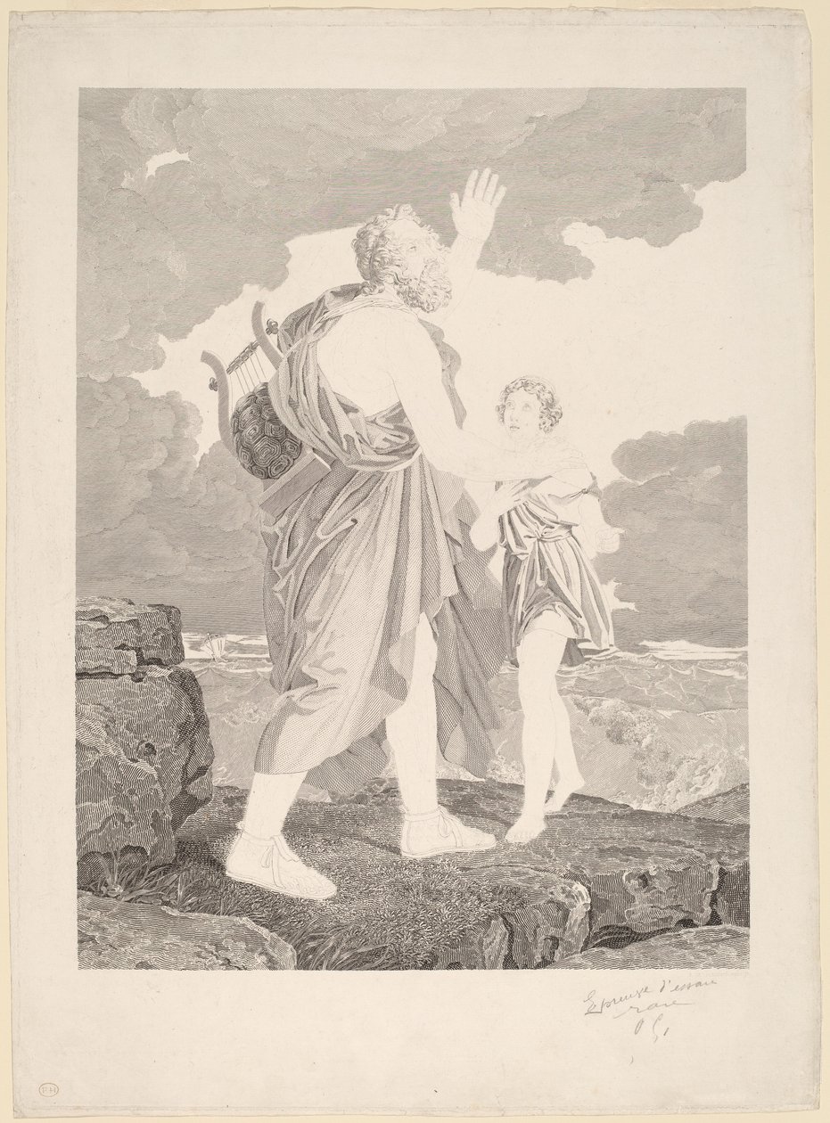 Blinder Homer von Jean Baptiste Raphael Urbain Massard, after Baron François Gerard