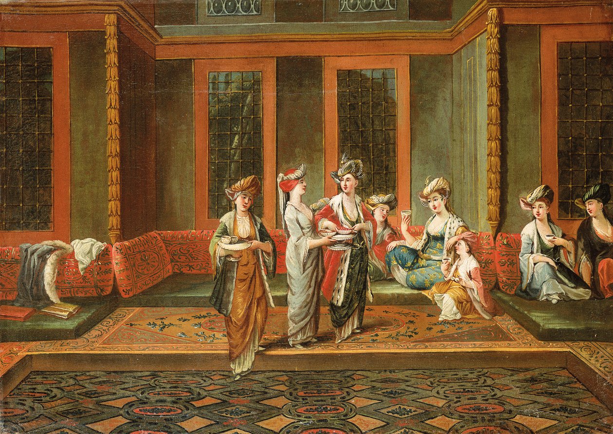 Armenische Frauen, die in einem Innenraum Kaffee trinken von Jean Baptiste Vanmour