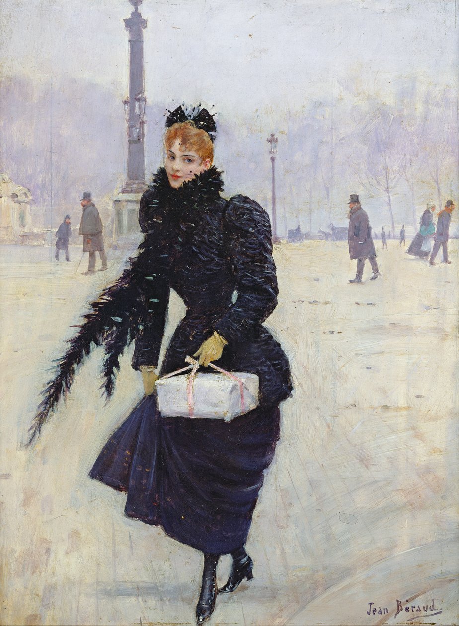 Pariserin auf der Place de la Concorde, ca. 1890 von Jean Beraud