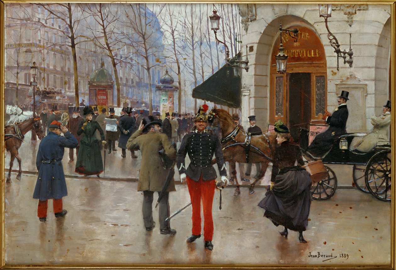 Der Boulevard des Capucines und das Théâtre du Vaudeville, Paris von Jean Beraud