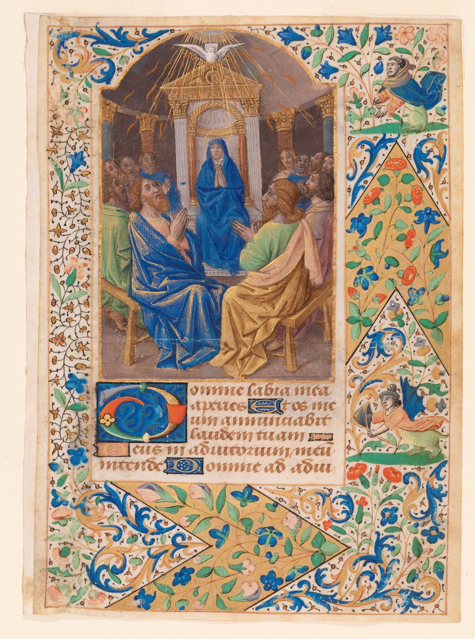 Pfingsten oder Herabkunft des Heiligen Geistes, aus einem Stundenbuch von Jean Bourdichon
