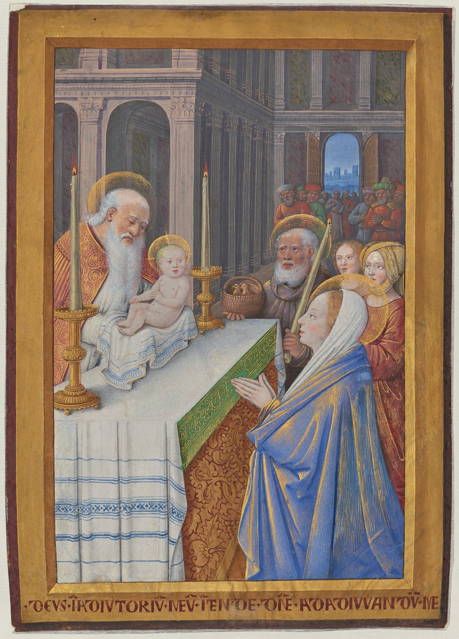 Die Darstellung im Tempel von Jean Bourdichon