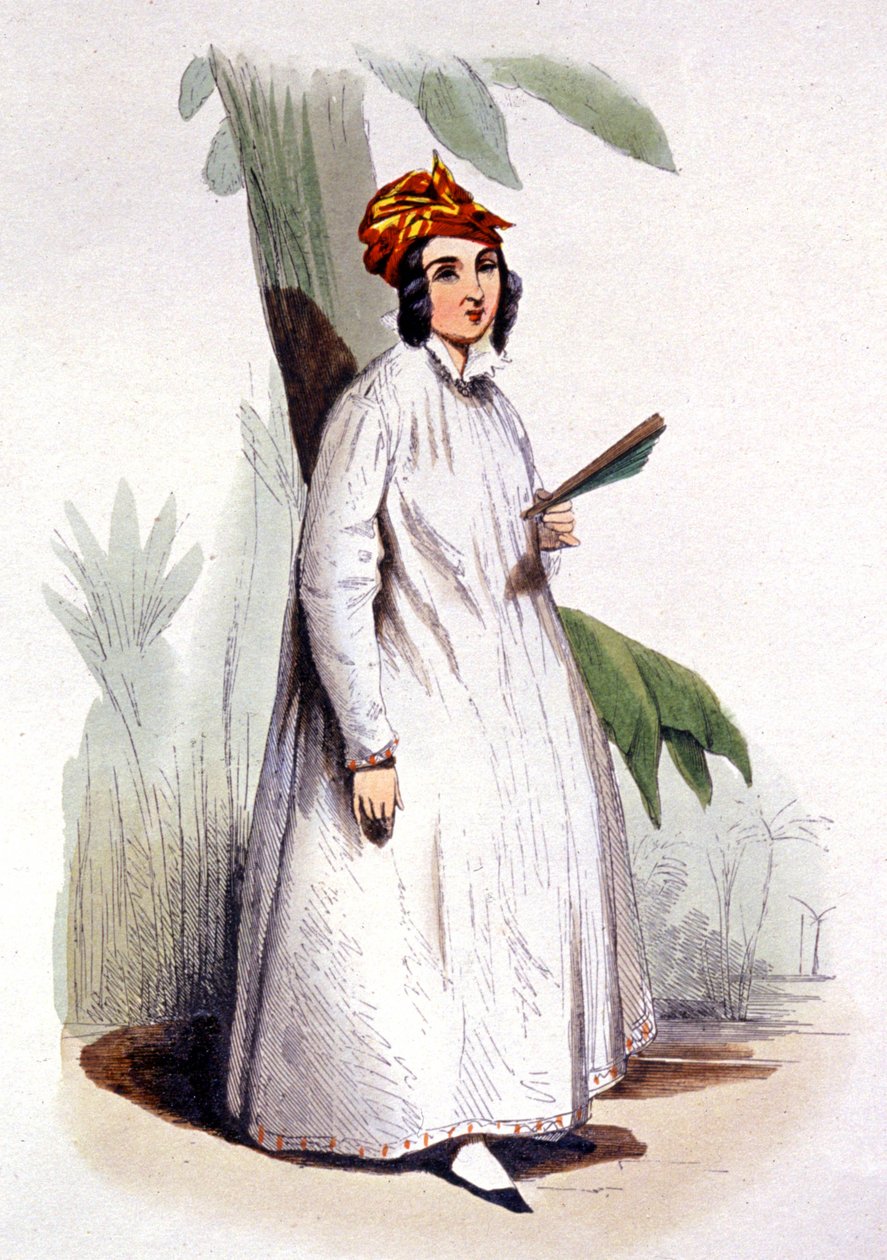 Die Kreolin, Französische Antillen, ca. 1850 (Gravur) von Jean Charles (1800 79) Pauquet