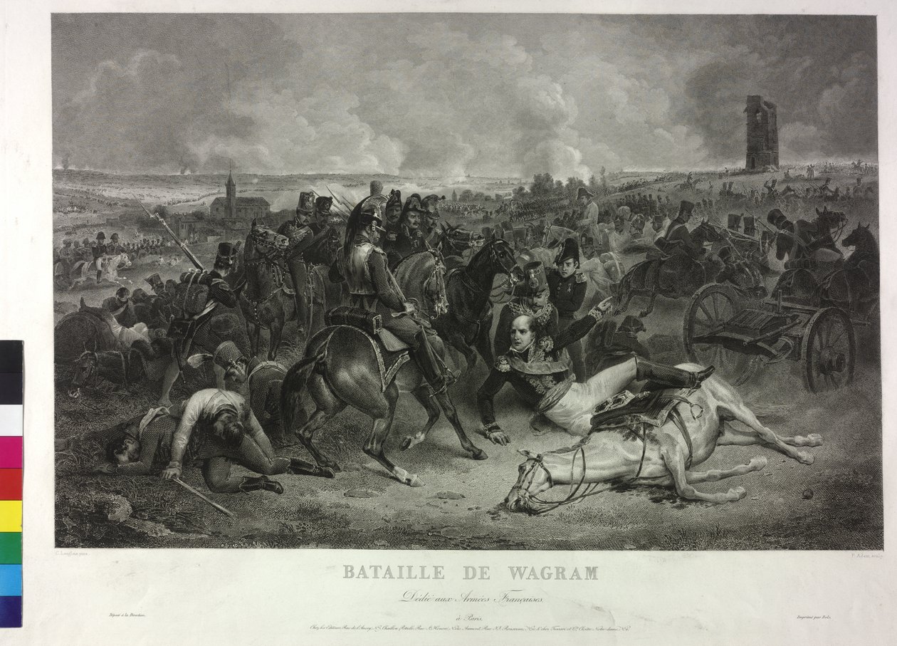 In der Schlacht von Wagram am 5. und 6. Juli 1809 von Jean Charles (after) Langlois